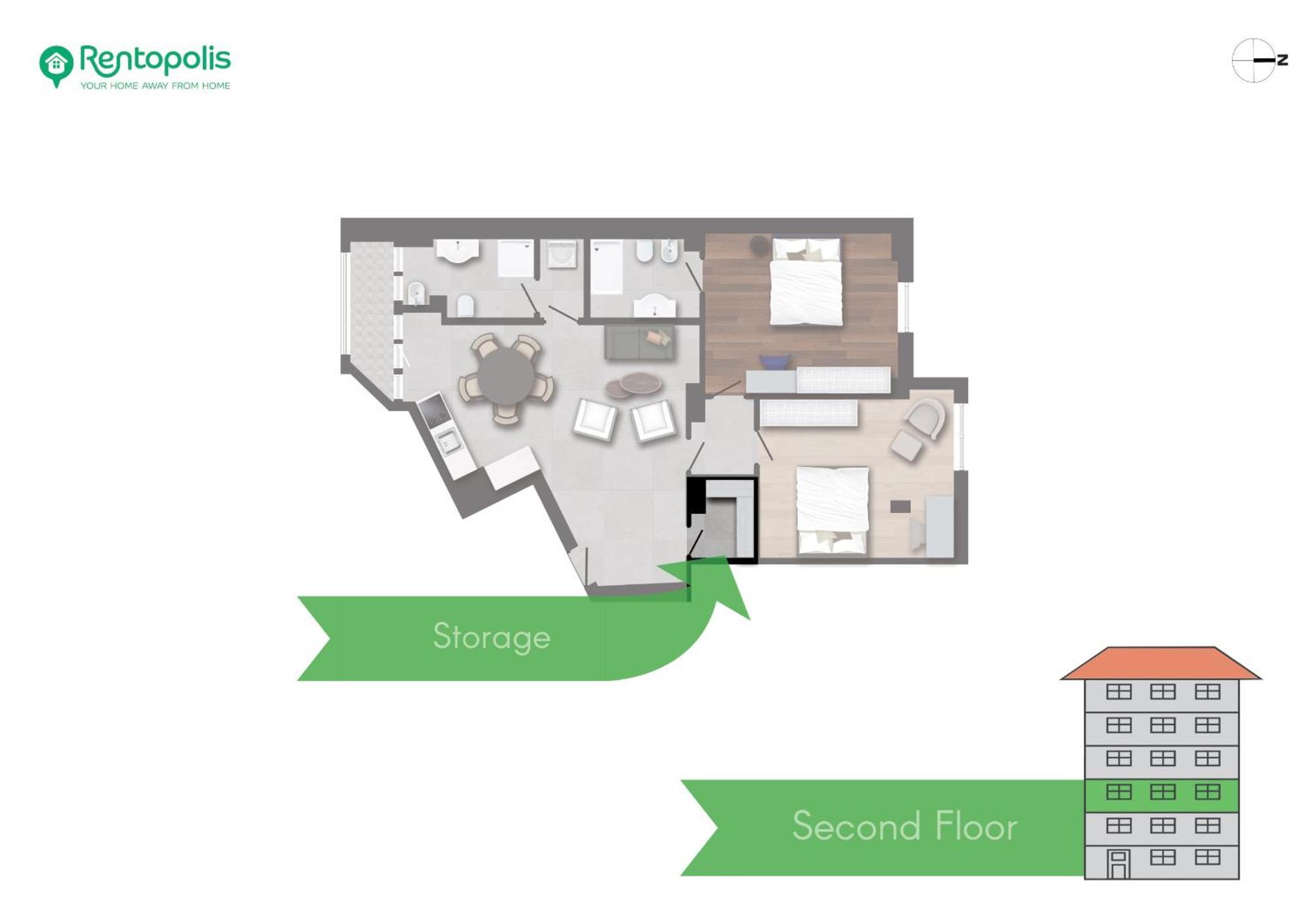 Lejlighed Spacious 2bdr With Balcony Arco-sempione Area, By Rentopolis