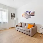 Red Subway Line Modern Flat