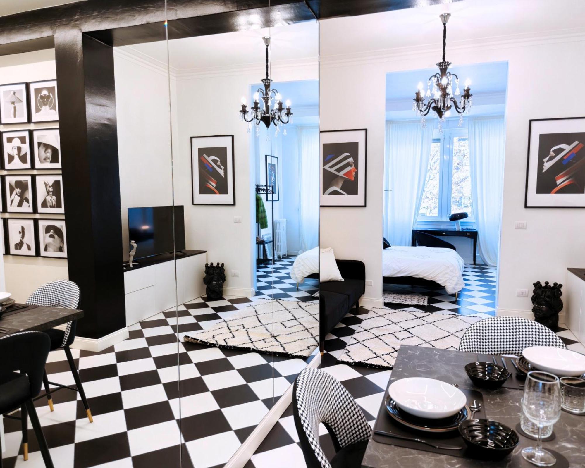 Appartamento Black And White In Downtown With Ac, Wifi And Subway M1 M2 Airoport Connected, Station Milano